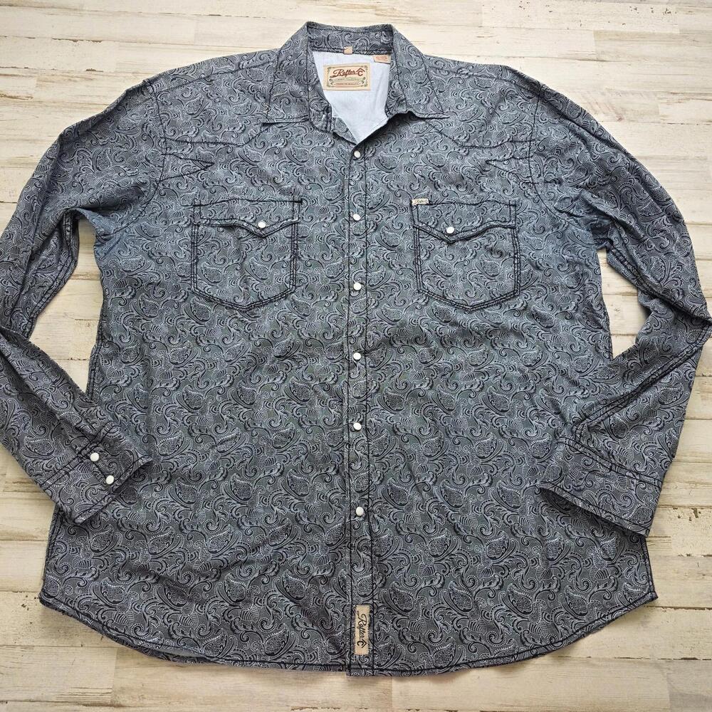 Rafter C Cowboy Collection Paisley Pearl Snap Men's 3XL Western Rodeo Shirt